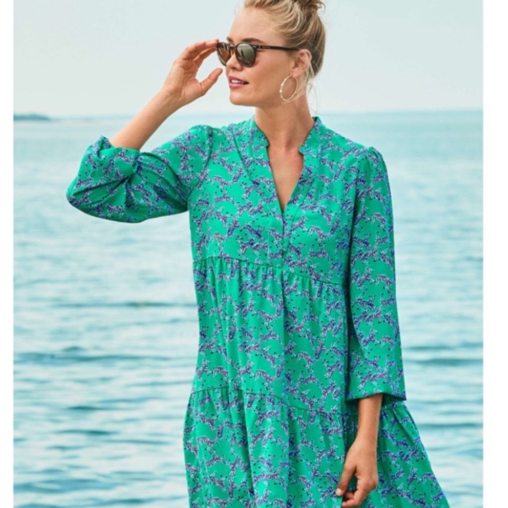 Lilly Pulitzer Winona Dress SZ S Everglades Green Heebee Zeebees